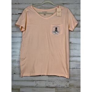 Southern Spirit Myrtle Beach Shirt Womens Size L Peach Short Sleeve Ocean Tee